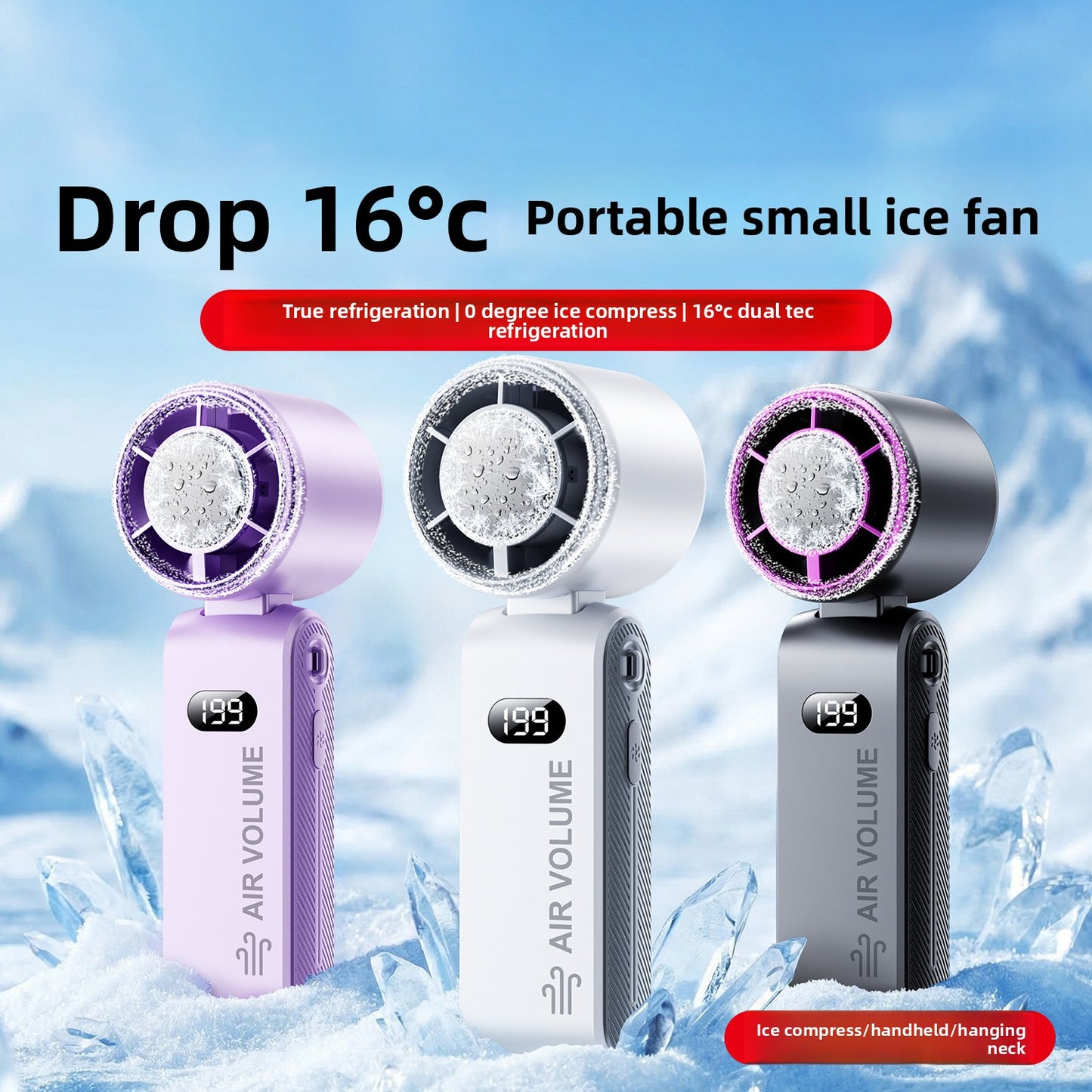 High-Speed Cooling Neck-Hanging Foldable Portable Fan  Handheld Fan